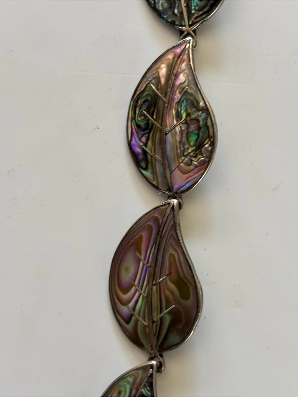 Vintage Sterling Silver Abalone Bracelet Estate Collection 7 1/-8”